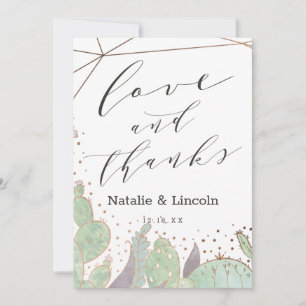 Carte De Remerciements Cactus & Succulents Geo Mariage Love and Thanks
