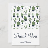 Carte De Remerciements Cactus vert rustique dans les pots de fleurs Maria (Devant)