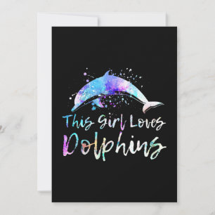 Carte De Remerciements cadeau amant dauphin cette fille aime dauphins fe