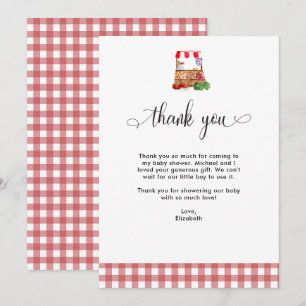 Carte De Remerciements Cadeau Baby Shower Marché Fermier Local