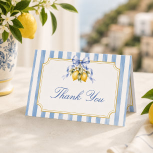 Carte De Remerciements Cadeau Bleu Italien Fête de Naissance Ciao Bébé