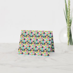 Carte De Remerciements Cadeau Chat Motif de Chat Mignon Kawaii