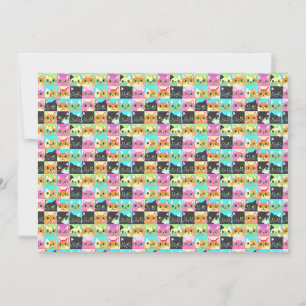 Carte De Remerciements Cadeau Chat Motif de Chat Mignon Kawaii