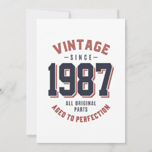 Carte De Remerciements Cadeau d'anniversaire Vintage Depuis 1987