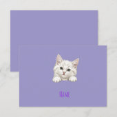 Carte De Remerciements Cadeau d'art de chaton personnalisé avec nom perso (Devant / Derrière)
