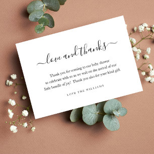 Carte De Remerciements Cadeau de Baby shower de 3,5 po x 5 po personnalis