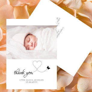 Carte De Remerciements Cadeau de Baby Shower Photo Minimaliste Plat