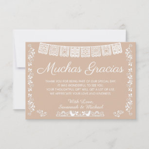 Carte De Remerciements Cadeau de bébé "Merci beaucoup" Beige