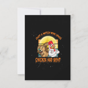 Carte De Remerciements Cadeau de costume de Halloween de poulet et de chè