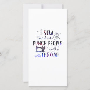 Carte De Remerciements Cadeau de couture J'ai mâché pour ne pas frapper