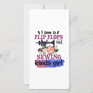 Carte De Remerciements Cadeau de couture Je Suis Un Flip Flops Et Coudr