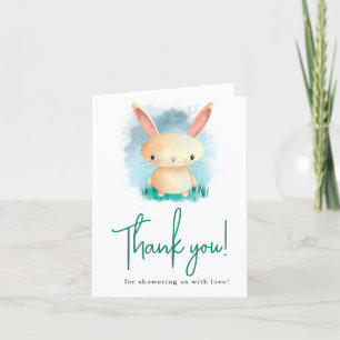 Carte De Remerciements Cadeau de douche de bébé Petit Lapin