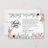 Carte De Remerciements Cadeau de fiançailles Fleur sauvage à l'aquarelle (Devant)