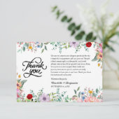 Carte De Remerciements Cadeau de fiançailles Fleur sauvage à l'aquarelle (Debout devant)