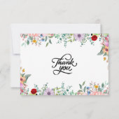 Carte De Remerciements Cadeau de fiançailles Fleur sauvage à l'aquarelle (Dos)