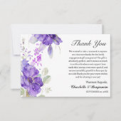 Carte De Remerciements Cadeau de fiançailles floral pourpre à l'aquarelle (Devant)