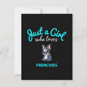 Carte De Remerciements Cadeau de fille de bouledogue français pour enfant