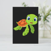 Carte De Remerciements Cadeau de la petite tortue de mer (Debout devant)