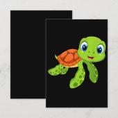Carte De Remerciements Cadeau de la petite tortue de mer (Devant / Derrière)