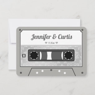 Carte De Remerciements Cadeau de mariage bande cassette rétro