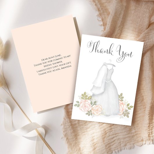 Carte De Remerciements Cadeau de Mariage Remerciement Robe de Mariée