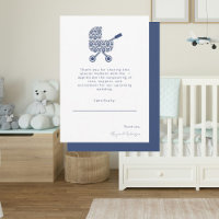 Cadeau de naissance pour Landau en Damassé Navy