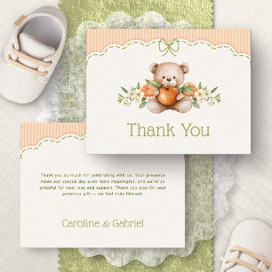 Carte De Remerciements Cadeau de naissance pour Petit Ourson Mignon Remer