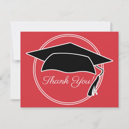 Carte De Remerciements Cadeau de Remerciement Casquette de Remise de Dipl (Devant)