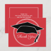 Carte De Remerciements Cadeau de Remerciement Casquette de Remise de Dipl (Devant / Derrière)
