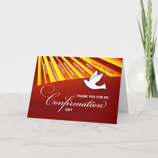 Carte De Remerciements Cadeau de Remerciement Confirmation Or et Rayons R (Devant)