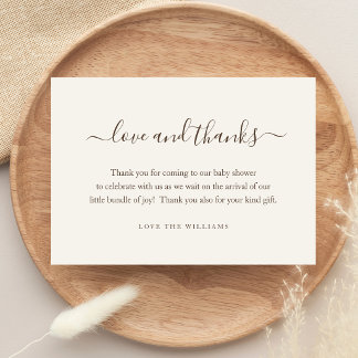 Carte De Remerciements Cadeau de remerciement de Baby Shower personnalisé