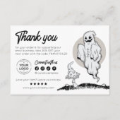 Carte De Remerciements Cadeau de remerciement minimal fantomatique et mig (Devant)