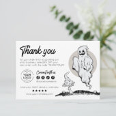 Carte De Remerciements Cadeau de remerciement minimal fantomatique et mig (Debout devant)