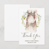 Carte De Remerciements Cadeau de remerciement pour Baby Shower aquarelle (Devant / Derrière)