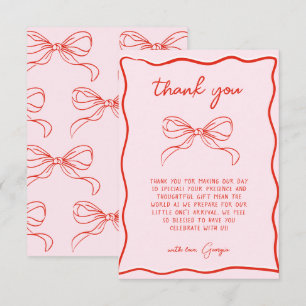 Carte De Remerciements Cadeau de remerciement pour Baby Shower Merry Litt