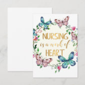 Carte De Remerciements Cadeau de Remerciement pour Infirmière et Soignant (Devant / Derrière)