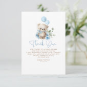 Carte De Remerciements Cadeau de remerciement pour une baby shower Ourson (Debout devant)