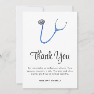 Carte De Remerciements Cadeau de retraite pour stéthoscope minimaliste