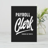 Carte De Remerciements Cadeau de titre d'emploi de commis de paie (Debout devant)