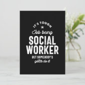 Carte De Remerciements Cadeau de titre d'emploi de travailleur social (Debout devant)