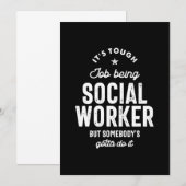 Carte De Remerciements Cadeau de titre d'emploi de travailleur social (Devant / Derrière)