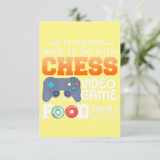 Carte De Remerciements Cadeau d'échecs| Jeu Vidéo D'Échecs Ou Conception (Debout devant)