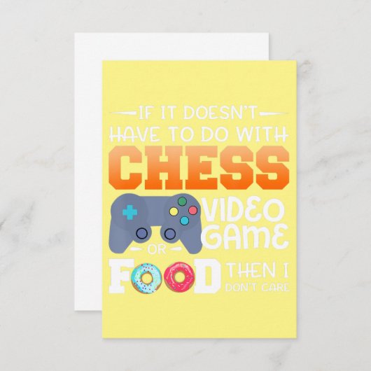 Carte De Remerciements Cadeau d'échecs| Jeu Vidéo D'Échecs Ou Conception (Devant / Derrière)