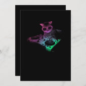 Carte De Remerciements Cadeau DJ de chat (Devant / Derrière)