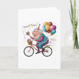 Carte De Remerciements Cadeau drôle de vélo de grand-mère pour anniversai