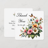 Carte De Remerciements Cadeau Hibiscus floral (Devant / Derrière)