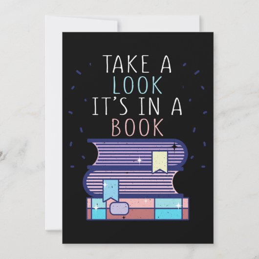 Carte De Remerciements Cadeau lecteur Jetez un coup d'œil dans un livre (Devant)