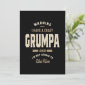 Carte De Remerciements Cadeau Mens Crazy Grumpa Grandpa (Debout devant)