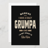 Carte De Remerciements Cadeau Mens Crazy Grumpa Grandpa (Devant / Derrière)