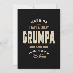 Carte De Remerciements Cadeau Mens Crazy Grumpa Grandpa